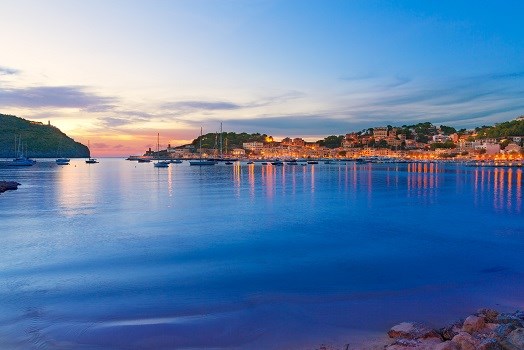 Sonnenuntergang am Port de Sóller, Mallorca