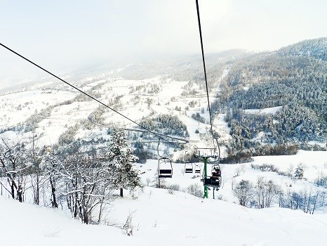 Skilift im Skigebiet Via Lattea, Italien