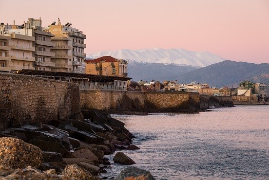 Kreta im Januar - Blick auf Heraklion vom alten Hafen